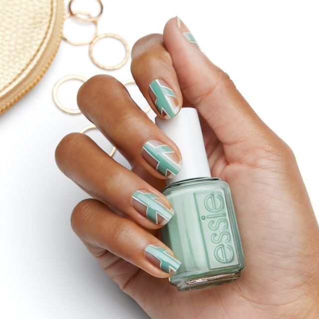 cactus cutout nail art