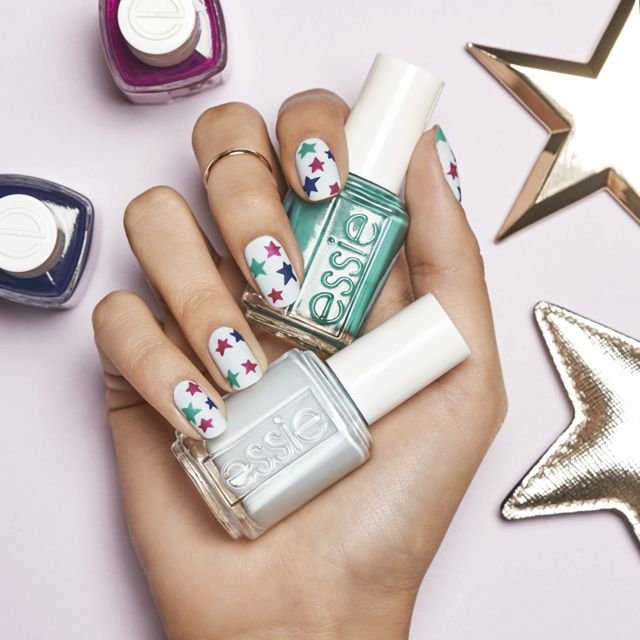 made of stars nail art
