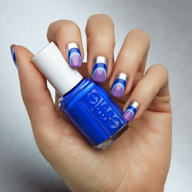 mirrored moon nail art