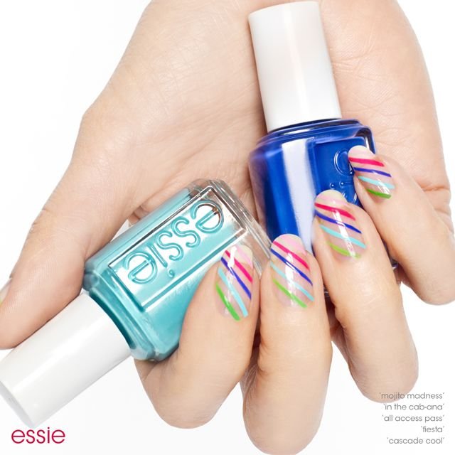 sleek stripes nail art