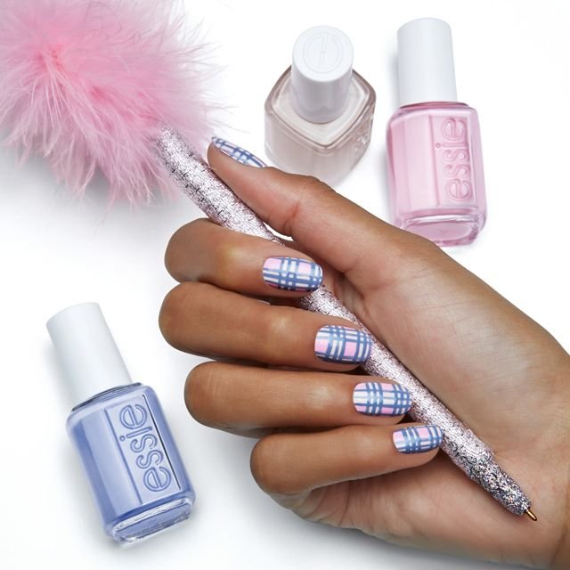 uniform plaid nail art