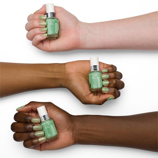 Green essie nail shop polish