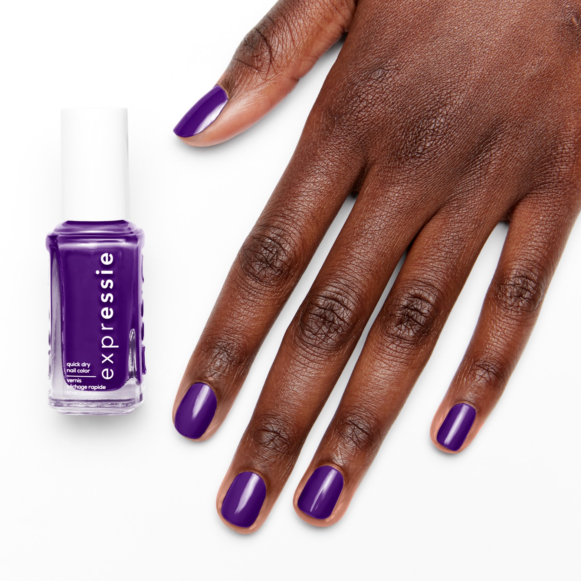 no time to pause - bold purple quick dry nail polish - essie