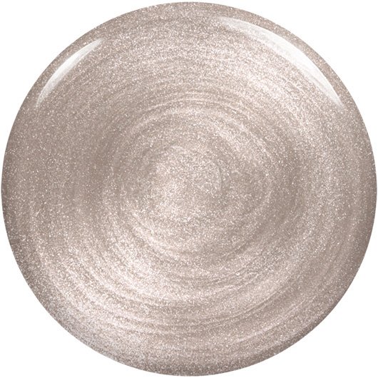 White background with large round puddle of silvery copper reclaim the mirror essie nail polish