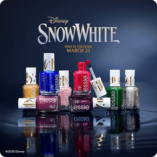 8 bottles of the essie shades for the Disney Snow White movie, title Only in Theaters March 21