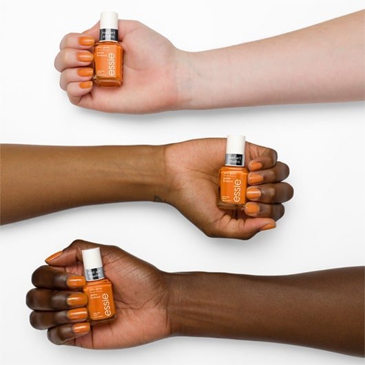apricot jelly jelly gloss nail polish on 3 skintones