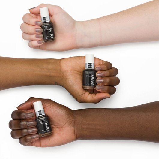 ink jelly jelly gloss nail polish on 3 skintones