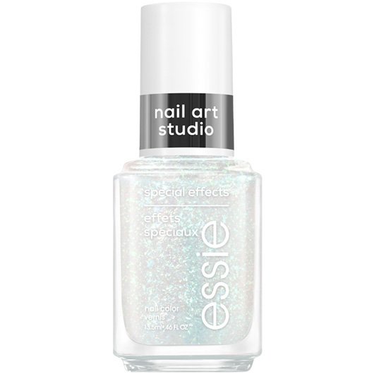 embossed bottle of essie nail polish in the shade identity illusion against a white background