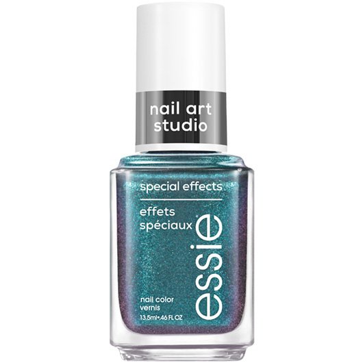 embossed bottle of essie nail polish in the shade spectrum shift against a white background